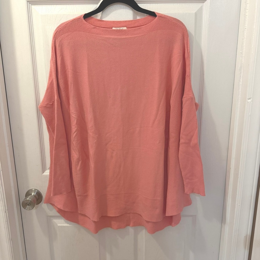 NWOT Umgee Womens Size S Pink Coral Oversized Dolman‎ Sleeve Knit Sweater Spring